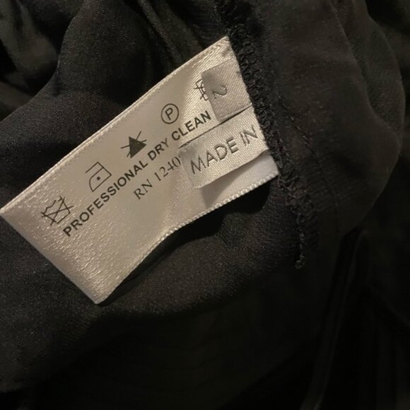 PROENZA SCHOULER Satin Pleated Crepe Button Detail Maxi Dress Gown 2 Black - Picture 6 of 8